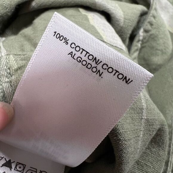 Lucky Brand Daisy Jumpsuit Green Striped V-neck Wide Leg Cropped Pant Women’s XS - Picture 12 of 16